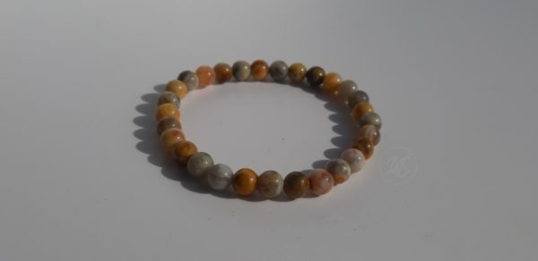 Bracelet naturel en agate Mexicaine 6mm 1