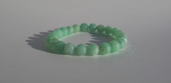 Bracelet naturel en chrysoprase 9mm ..