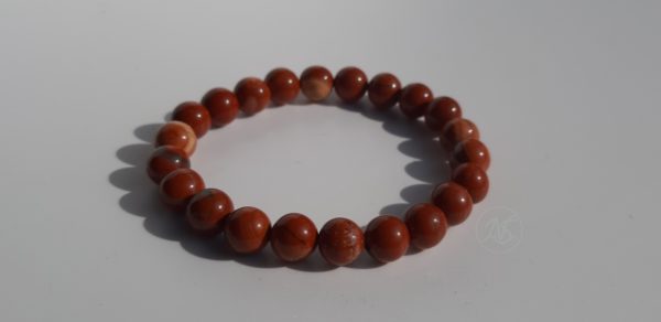 Bracelet naturel en jaspe rouge 8mm 1