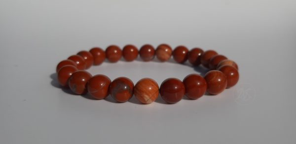 Bracelet naturel en jaspe rouge 8mm 1.