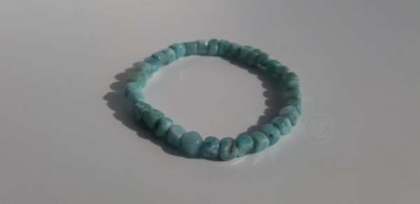 Bracelet naturel en larimar cube 6mm 1