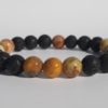 Bracelet naturel en lave et agate Mexicaine 8mm