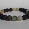 Bracelet naturel en lave et amazonite mat 8mm