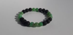 Bracelet naturel en lave et chrysoprase 8mm