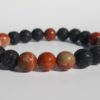 Bracelet naturel en lave et jaspe rouge 8mm