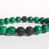 Bracelet naturel en lave et malachite 8mm