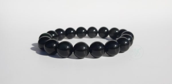 Bracelet naturel en obsidienne 10mm