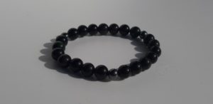 Bracelet naturel en obsidienne 8mm et hématite