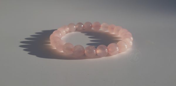 Bracelet naturel en quartz rose 8mm ..