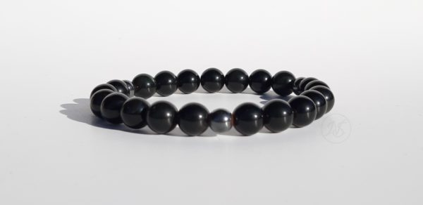 Bracelet obsidienne 8mm et hématite