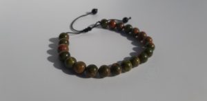 Bracelet shamballa en unakite