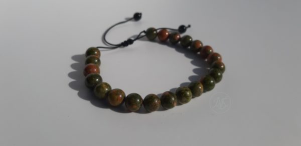 Bracelet shamballa en unakite 1