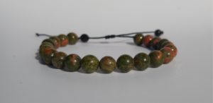 Bracelet shamballa en unakite