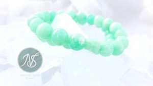 Bracelet naturel en chrysoprase 9mm