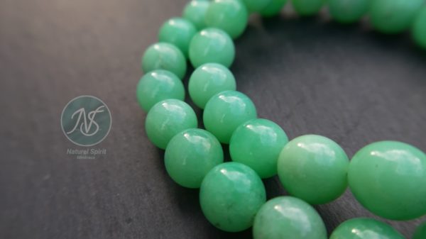 Bracelet naturel en chrysoprase 9mm (2)