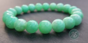 Bracelet naturel en chrysoprase 9mm