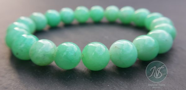 Minéraux Strasbourg Bracelet naturel en chrysoprase 9mm